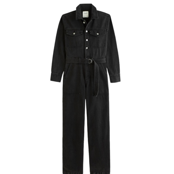 Abercrombie & Fitch Black Jumpsuit Long Sleeve Utility - Picture 6 of 7